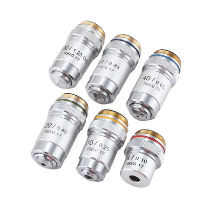 4X/10X/20X/40X/60X/100X Microscope Objective Lens Set