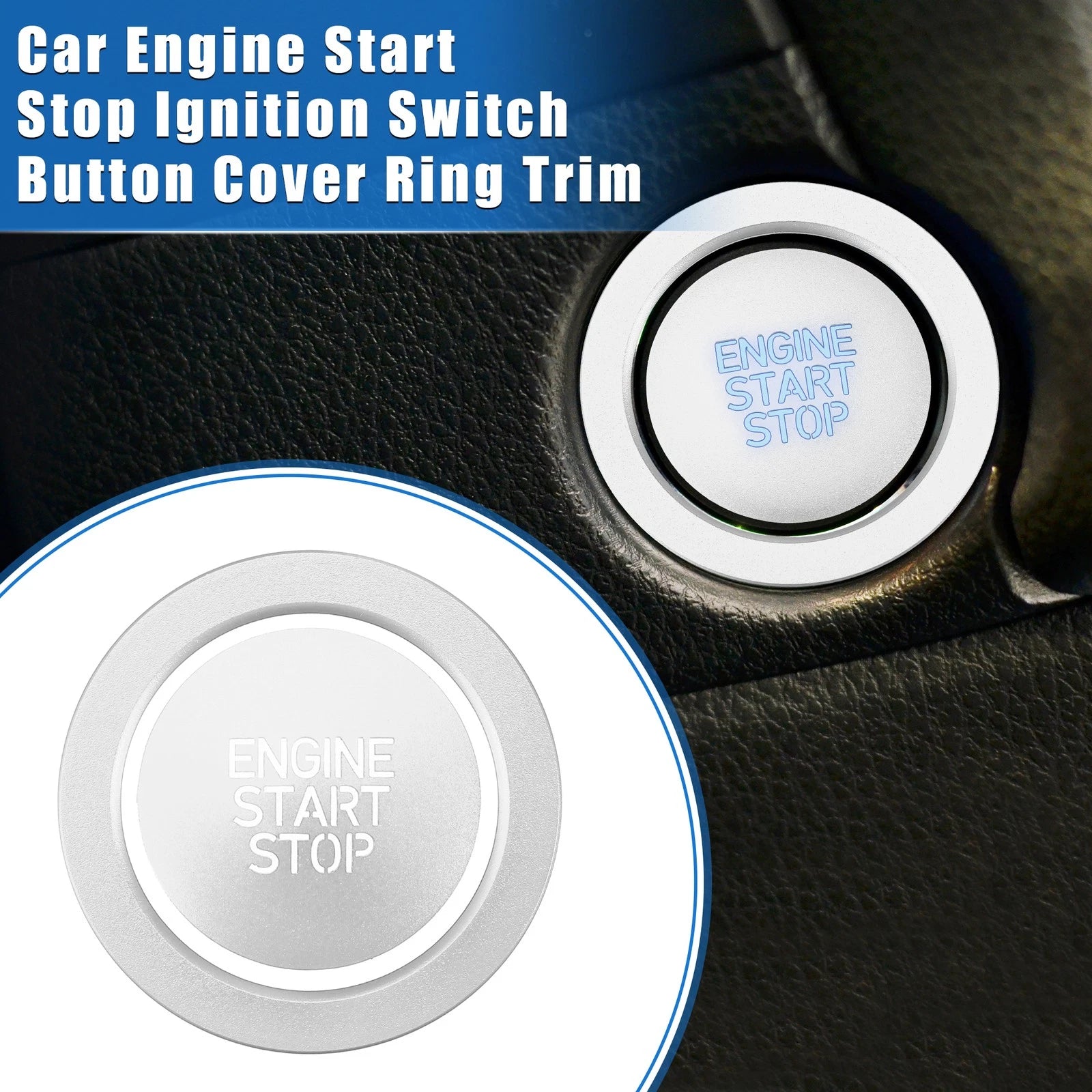 Engine Start Stop Button Cover Kit for Hyundai Sonata (2020–2023) Silver