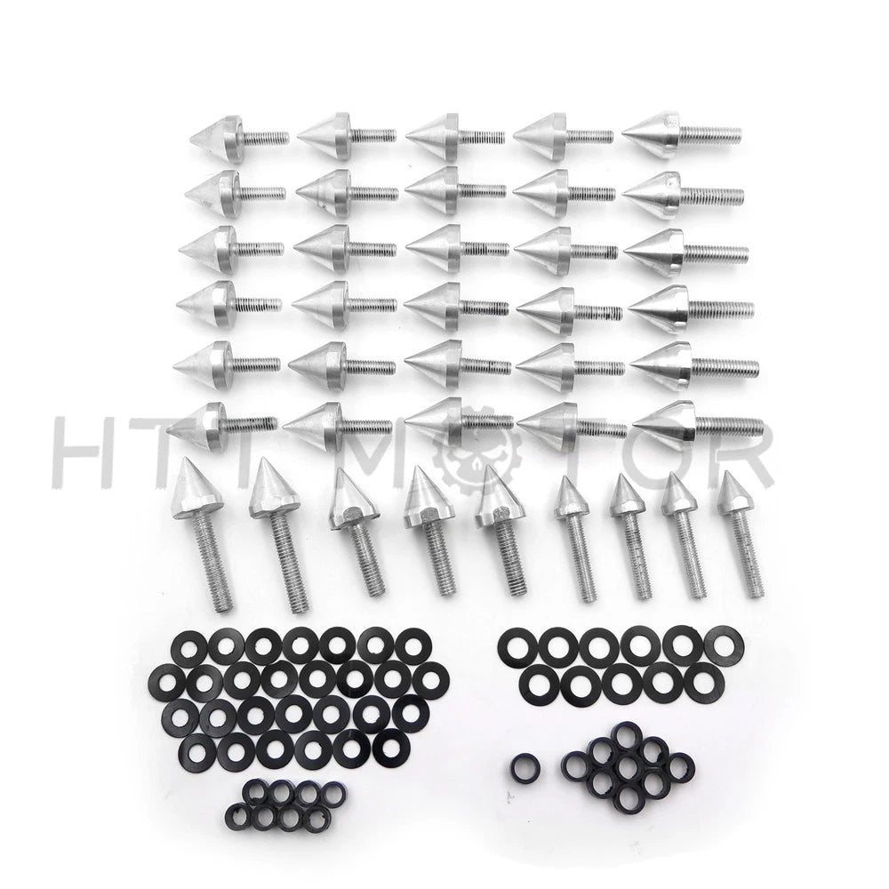 Spike Fairing Bolts Kit for Yamaha YZF R6 (2003–2007) - Silver