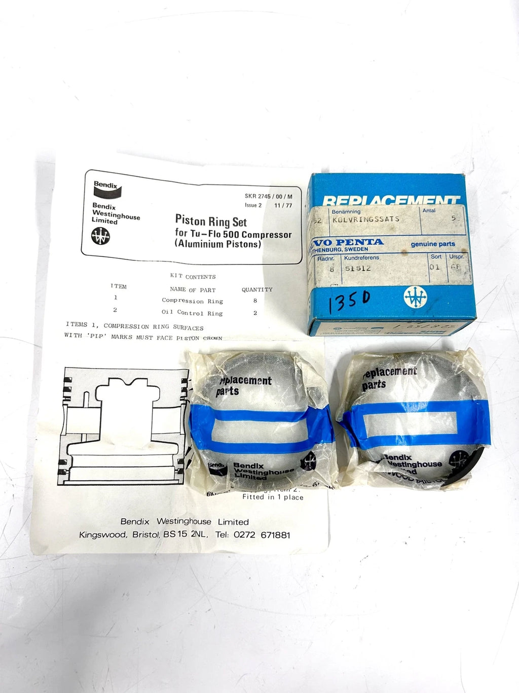 Piston Ring Kit for Volvo Penta 328752 (OEM)