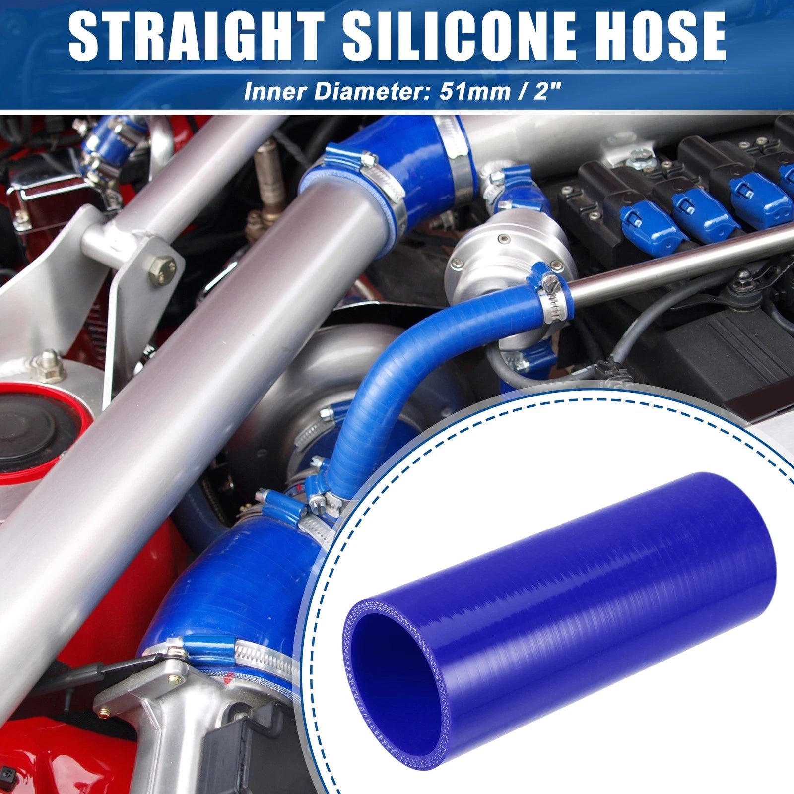 2" ID 6" Length Silicone Reducer Hose for Intercooler (Universal)
