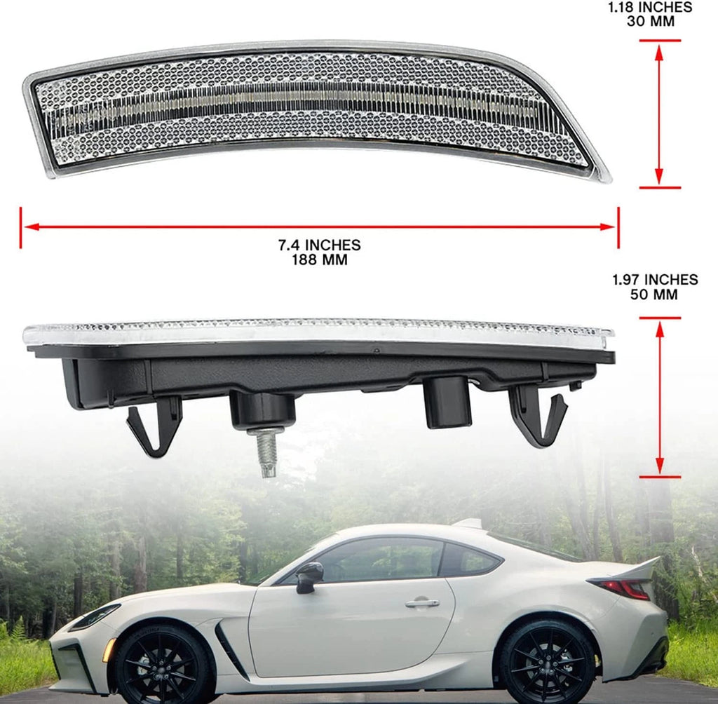 LED Clear Front Bumper Side Marker Lamp for Toyota GR86 Subaru BRZ (2022–2023)