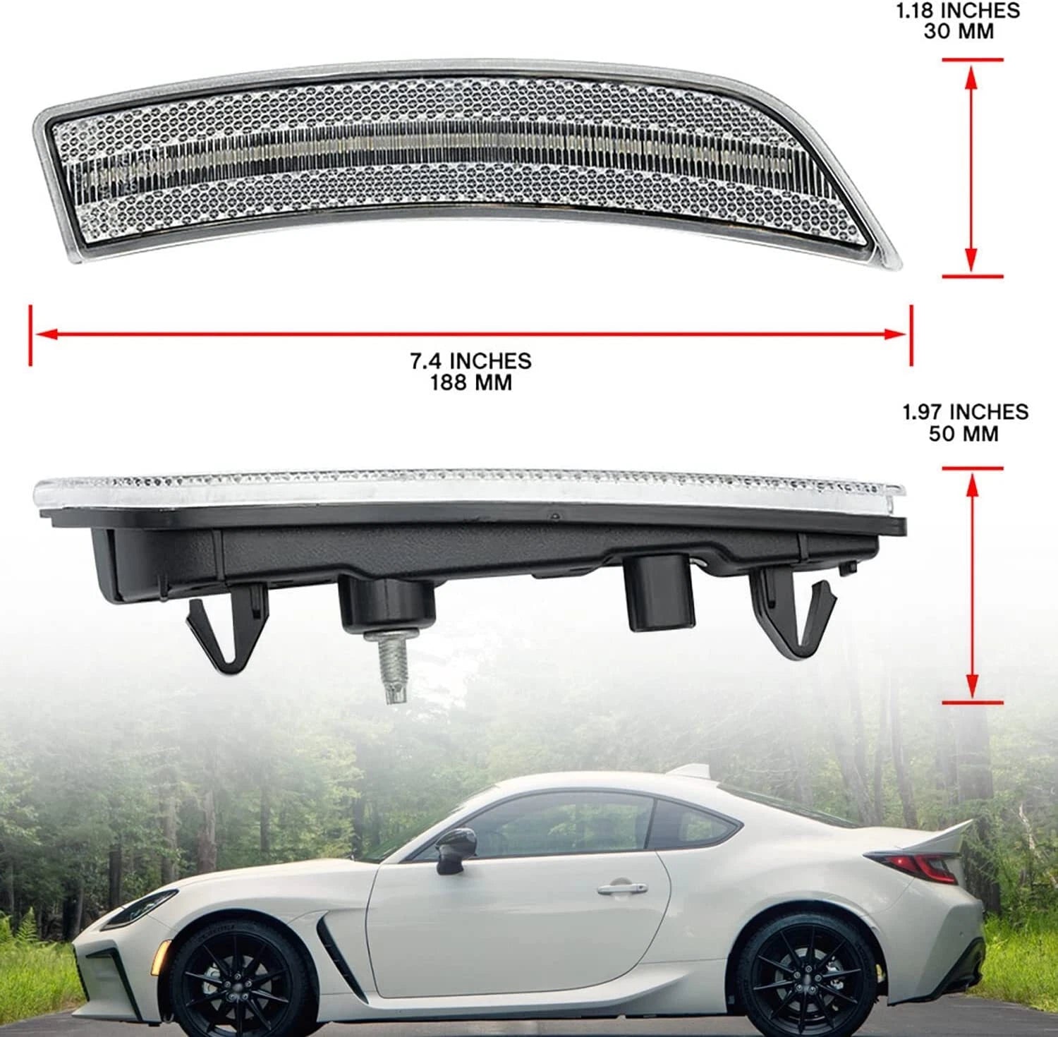 LED Clear Front Bumper Side Marker Lamp for Toyota GR86 Subaru BRZ (2022–2023)