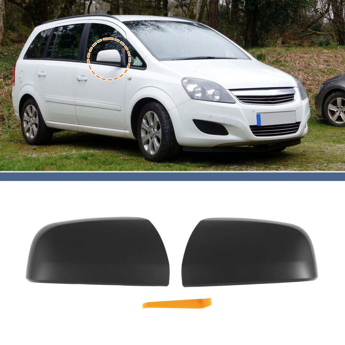 Mirror Cover Cap Set for Vauxhall Zafira B MK2 (2005–2014) - Gray