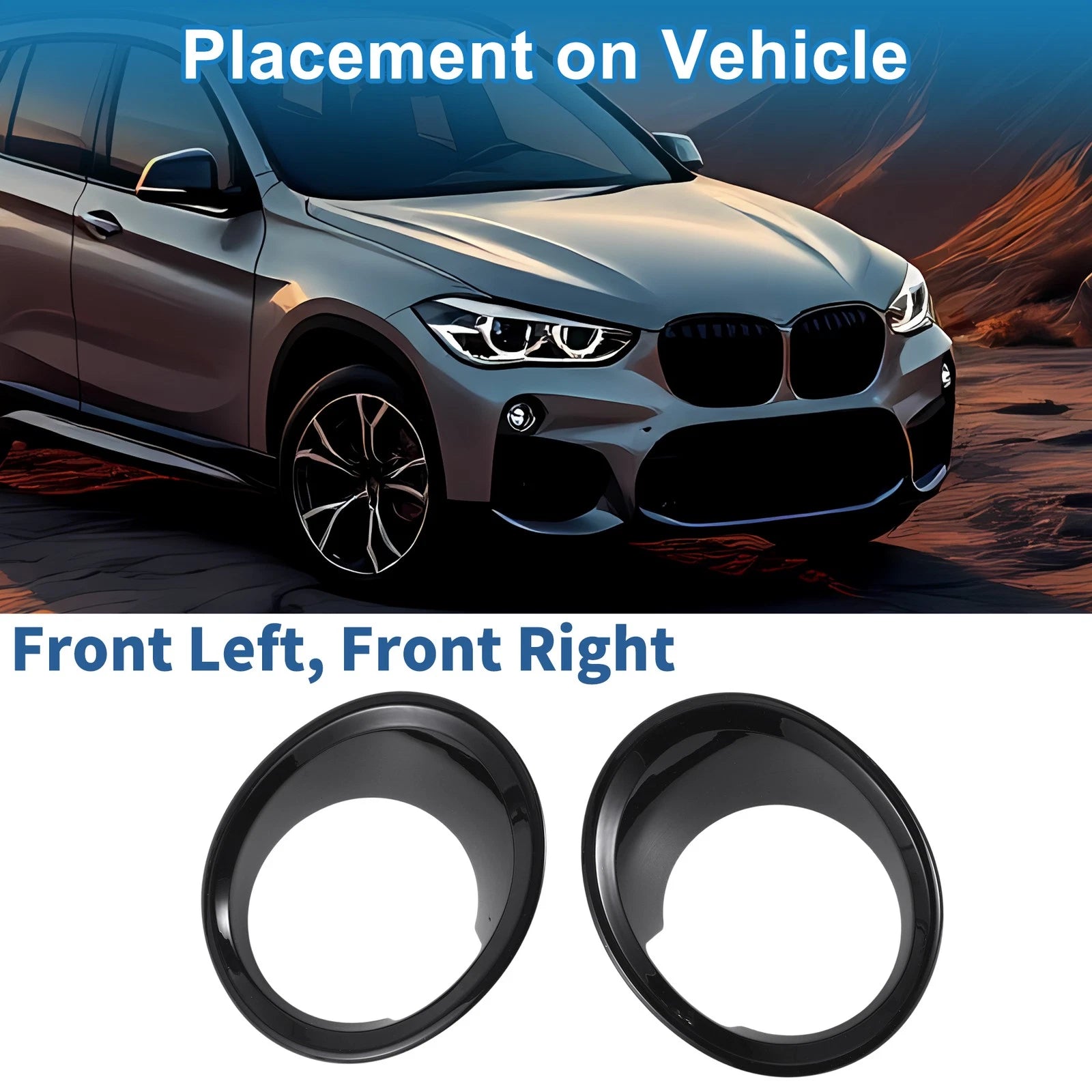 Headlight Trim Bezel Set for BMW X1 F48 Left and Right (2016–2022)