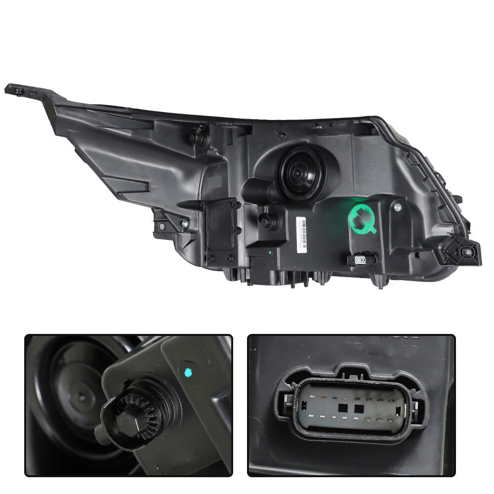 Headlight Headlamp for Ford Explorer (2016–2019) Black Halogen w/LED DRL Left
