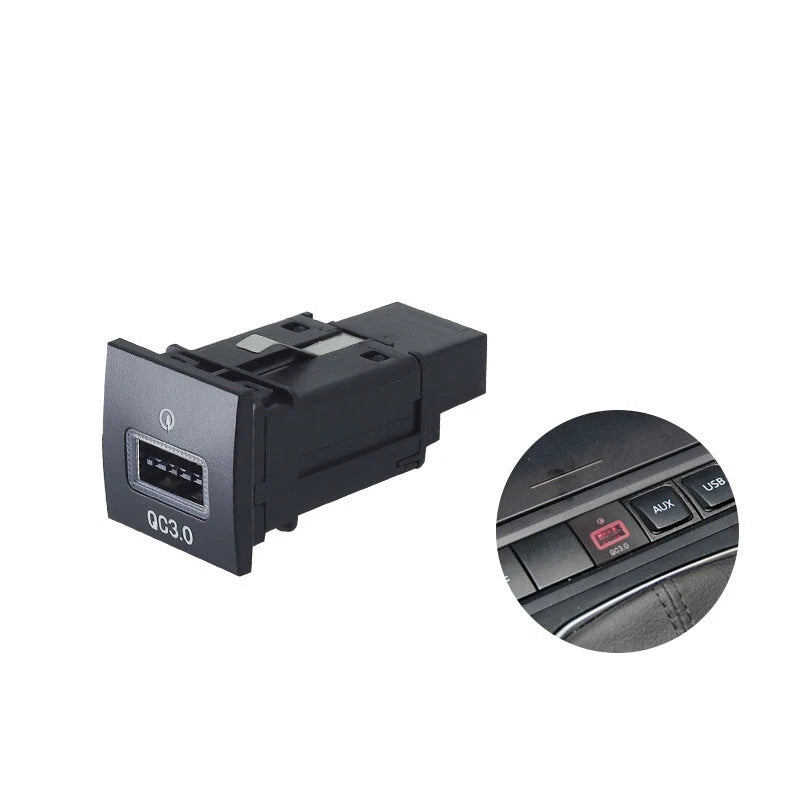 RED LED USB QC3.0 Charger for VW Jetta MK6 (2010–2014) & Scirocco (2008–2014)