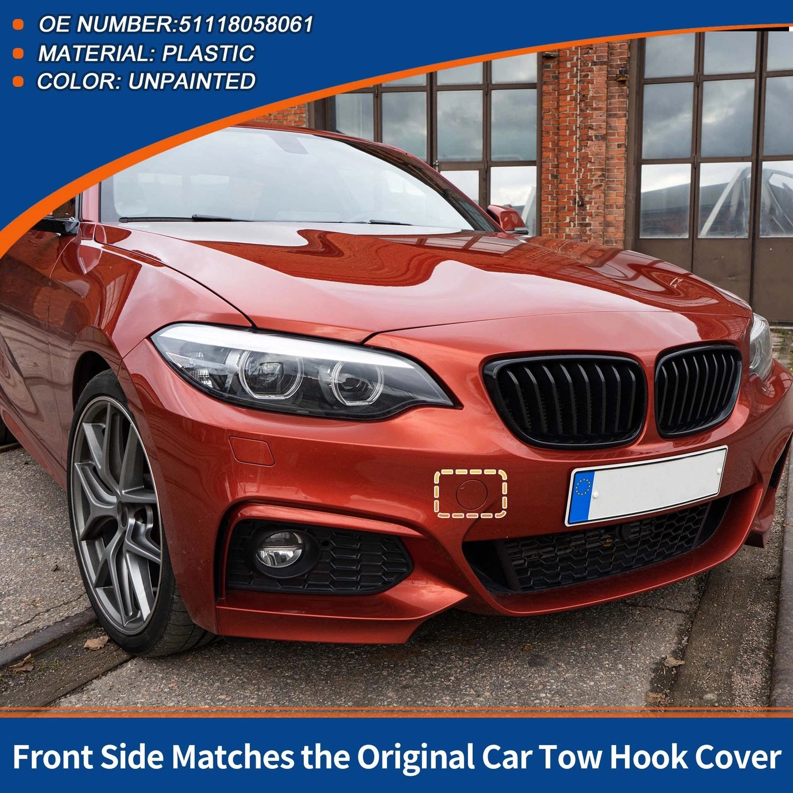 Front Tow Hook Cover Replacement for BMW 2 Series (2014–2021)