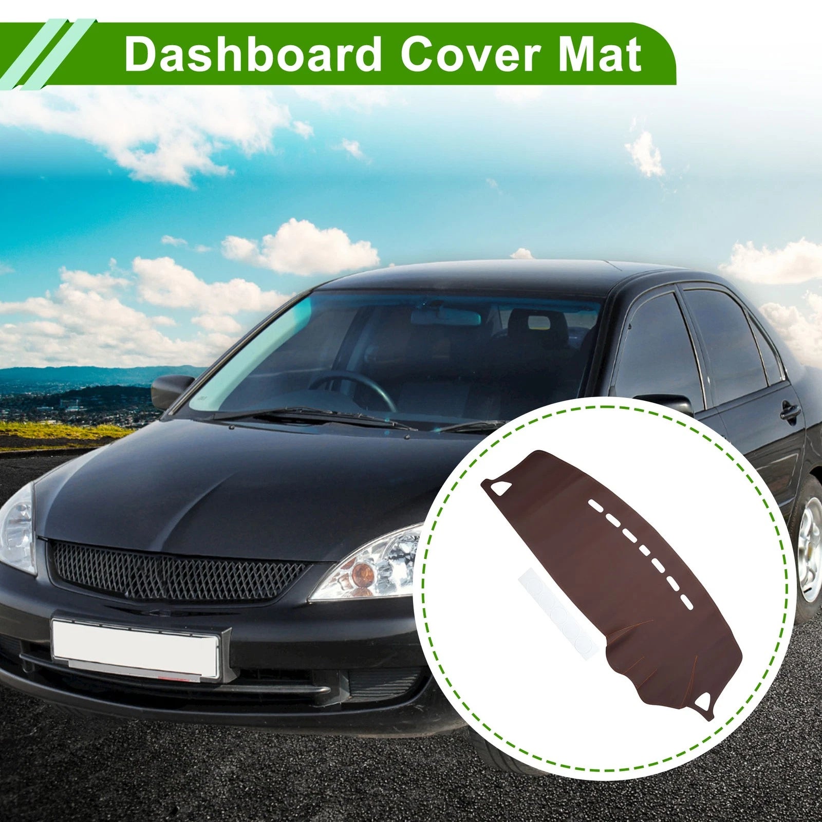 Dashboard Cover for Mitsubishi Lancer (2008–2017) Dash Mat Carpet Brown