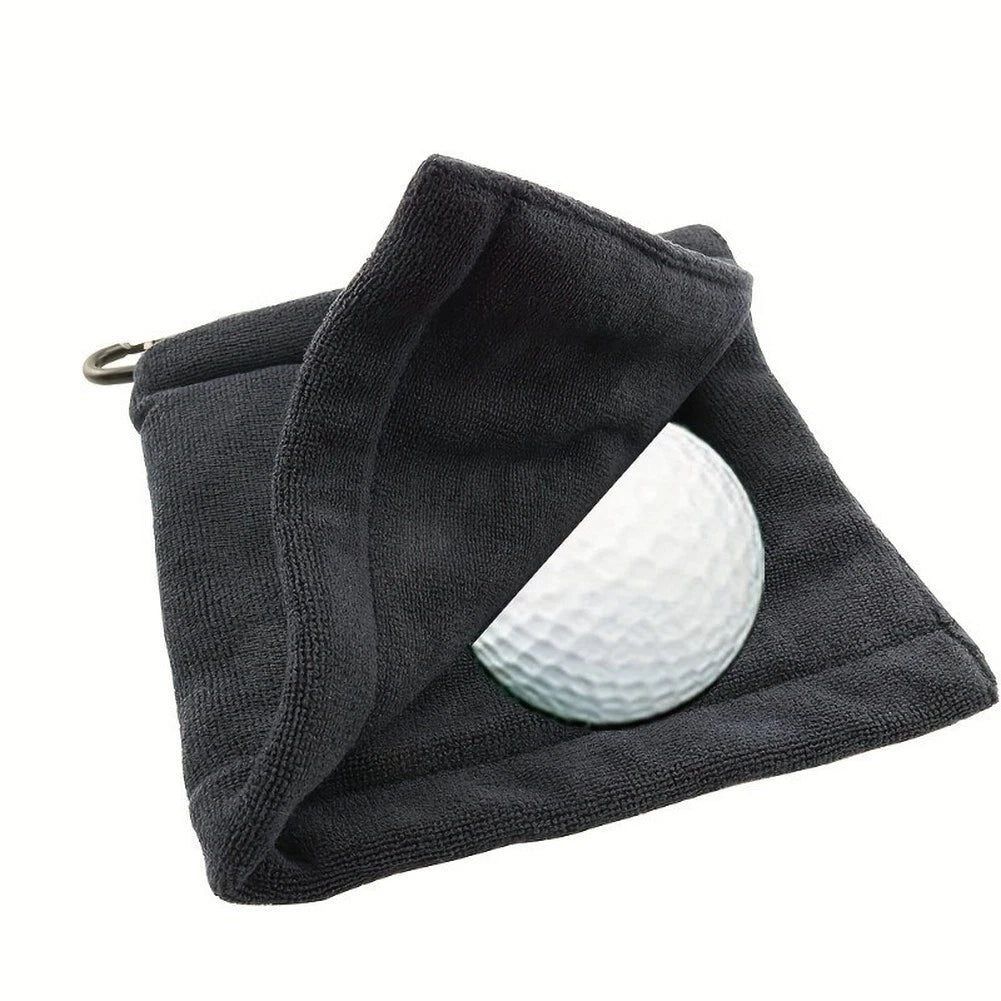 Microfiber Cleaning Towel for Golf Clubs Balls 13x14cm Compact Black
