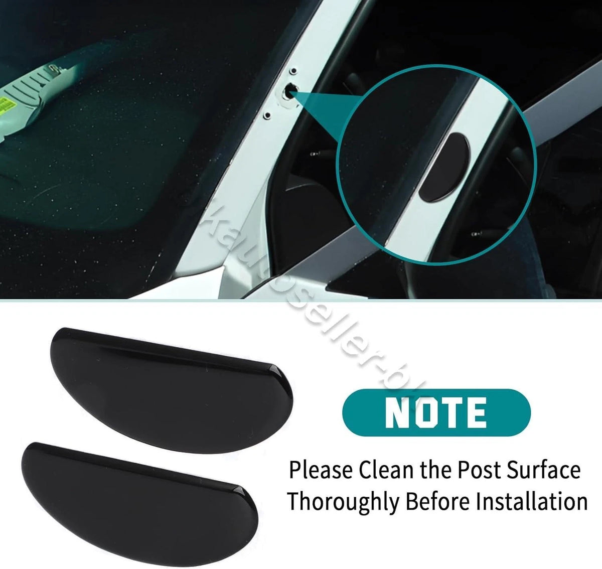 2X Windshield Post Spotlight Hole Patch Cover for Police Vehicle
