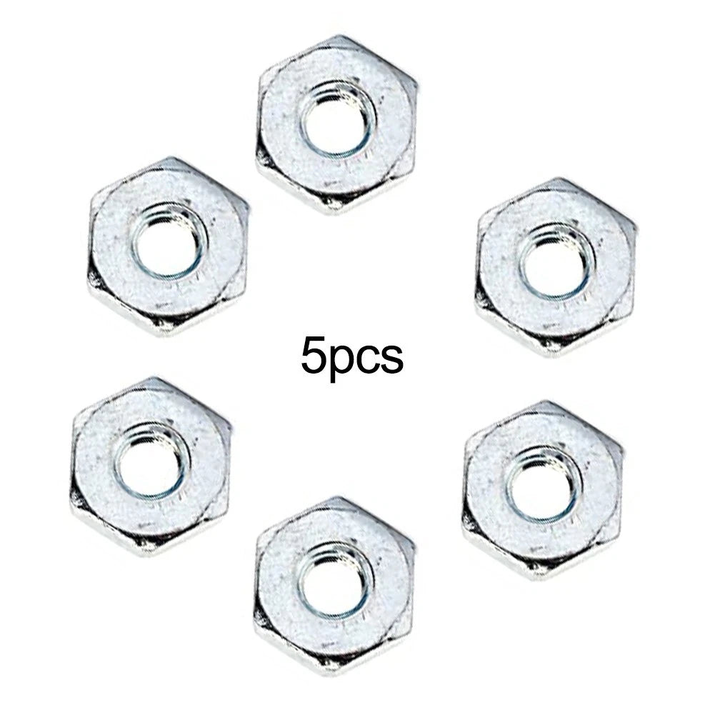 5 pcs Steel Nuts for M8 Chainsaw Guide Bar (19mm Hex Width)