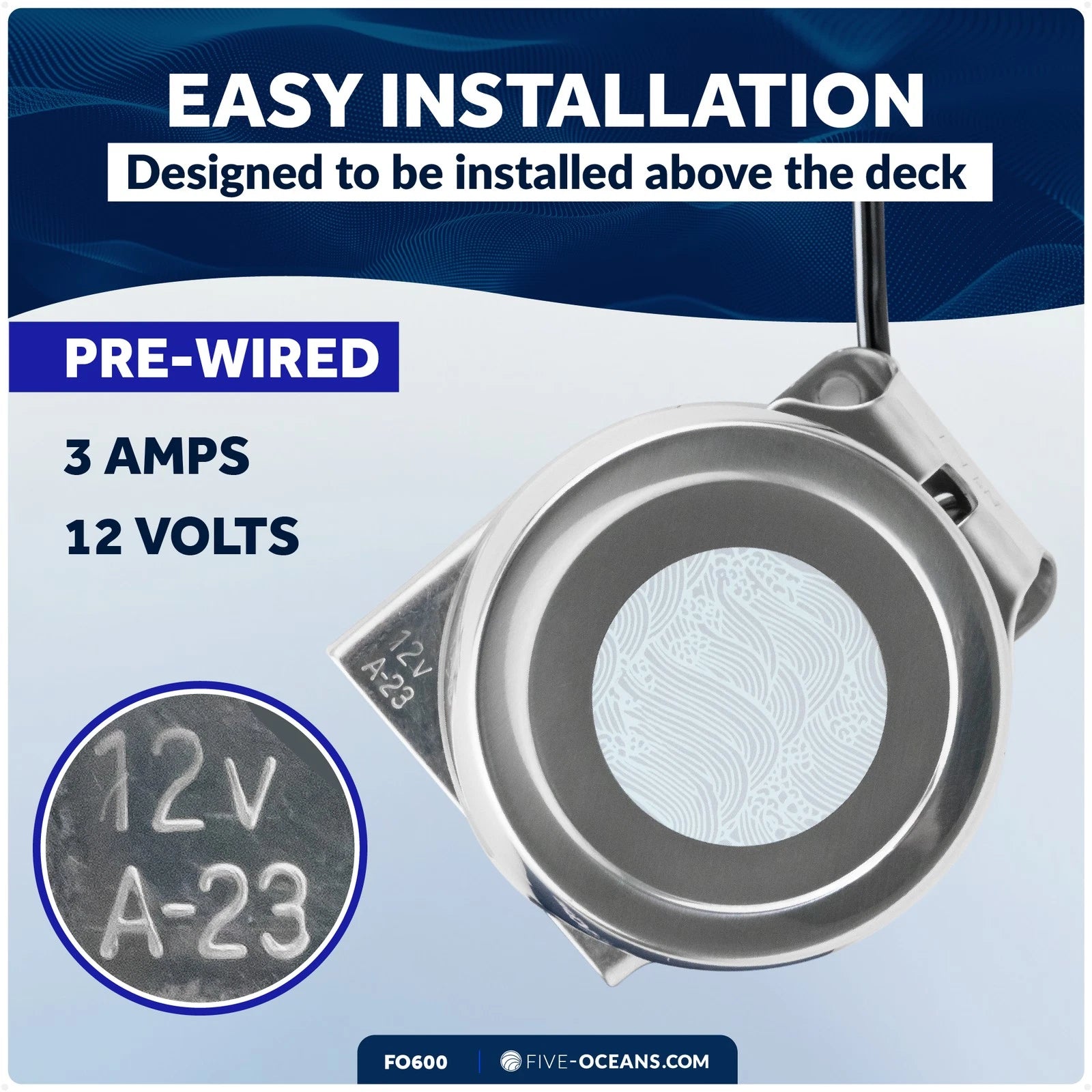 Single Electric Boat Horn for Five Oceans (12V FO600)