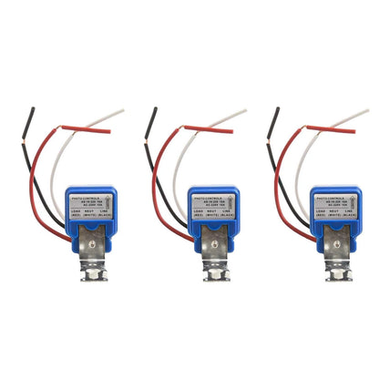 3Pcs Adjustable Photocell Switches AC220V for Efficient Lighting Control