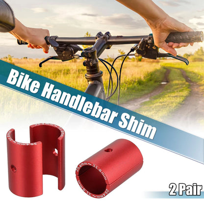 Handlebar Shim Spacer Set 25.4 to 31.8mm for Bike Stem (Red) (1 Pair)
