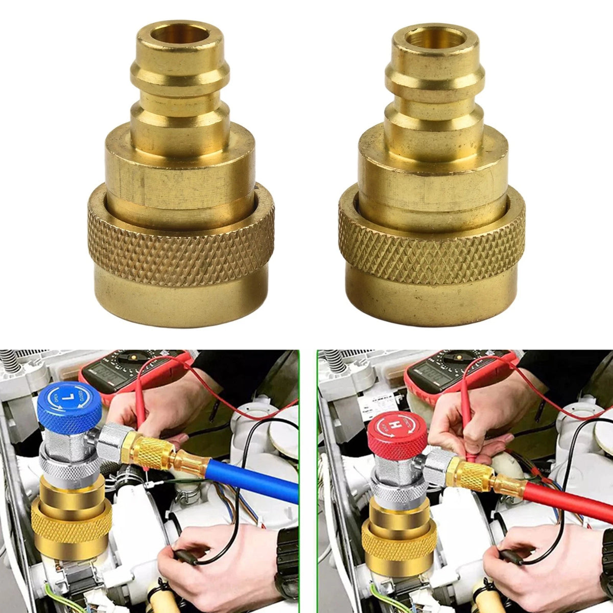 2X Adjustable Brass Adapters for AC Systems