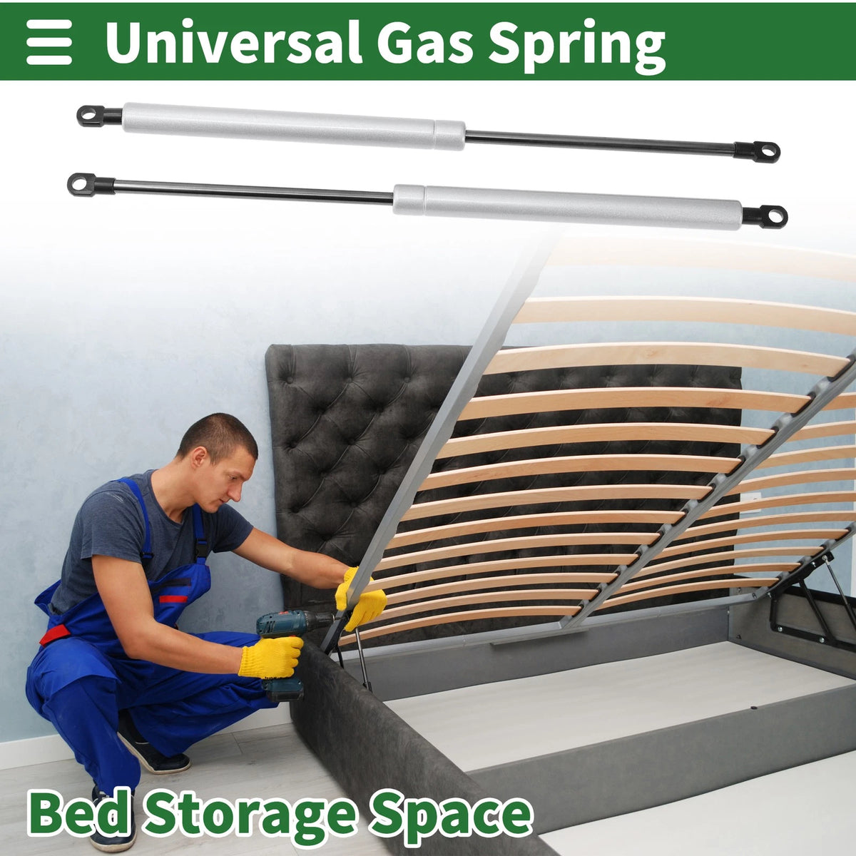 Set of 2 Gas Struts 500N for Universal Applications (15.75")