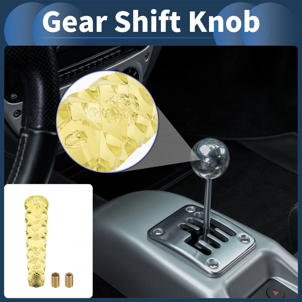 Set of 1 Diamond Pattern Crystal Shift Knob for Universal Vehicles (20cm)