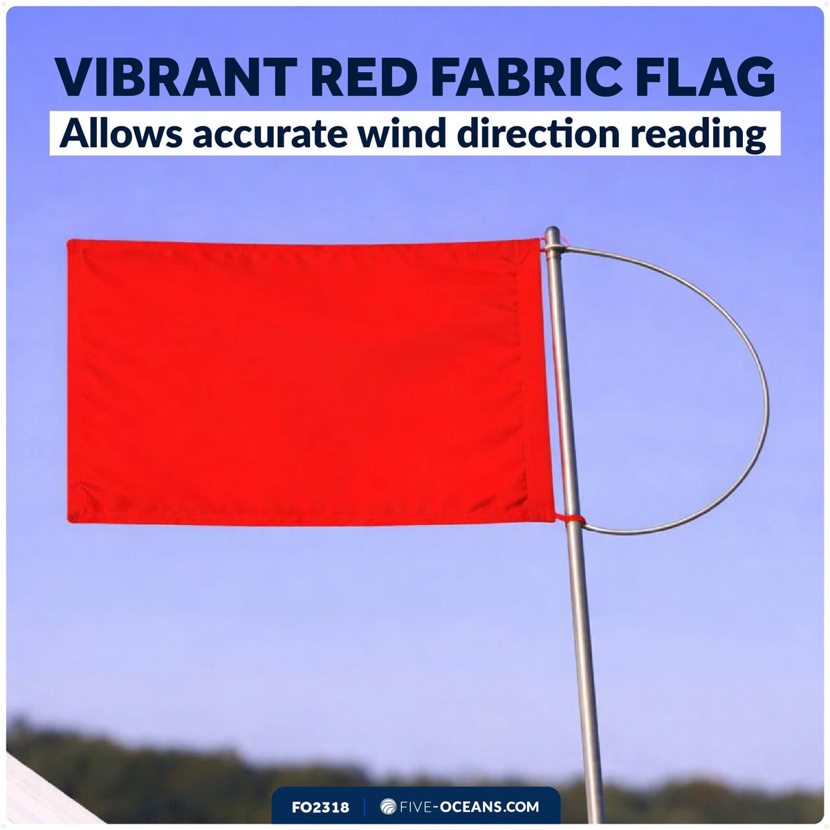 Wind Indicator Flag for FO2318 (5-1/2" x 4-1/8") Red Fabric & Stainless Steel