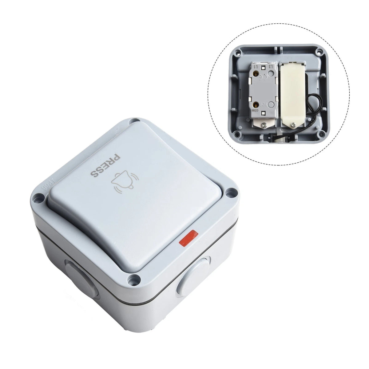 Gray Finish IP66 Outdoor Doorbell Button Switch