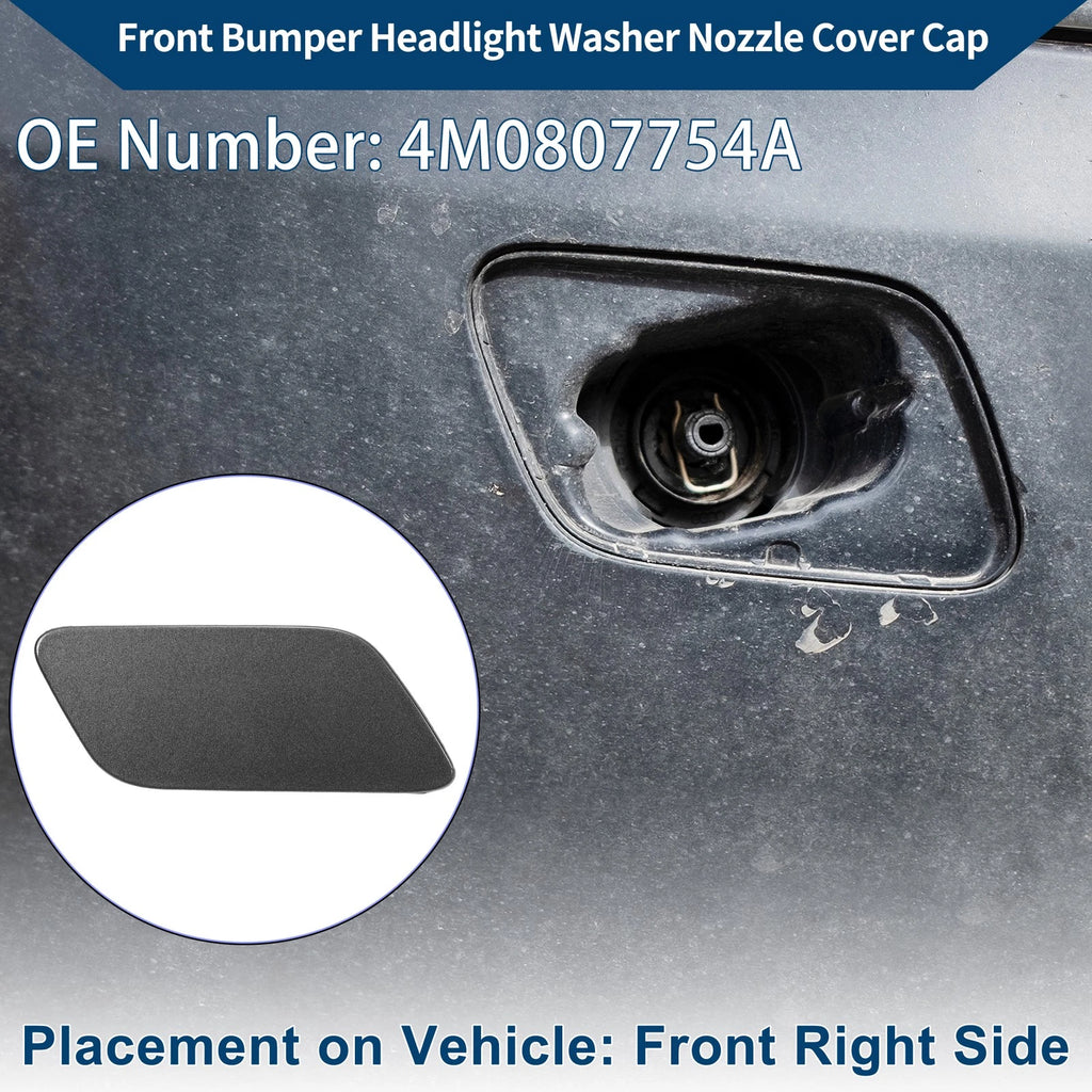 Front Right Washer Nozzle Cover Cap for Audi Q7 (2016–2021) Gray
