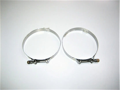 2X T-Bolt Exhaust Intake Hose Clamp for Marine Boat Motor (¾" x 5")