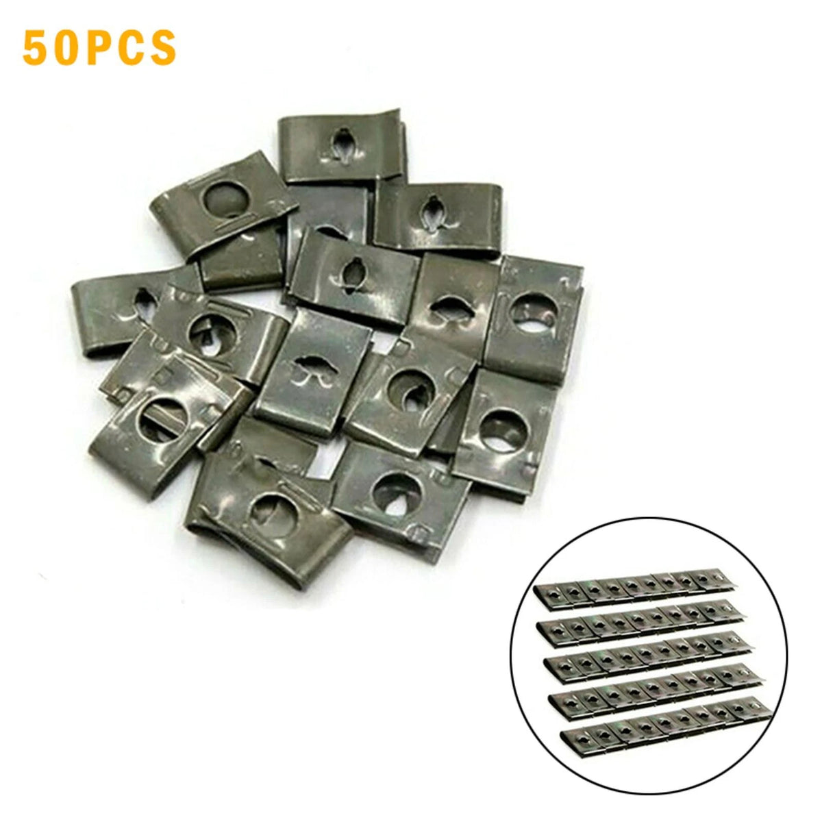 50 Pack Self-Locking U-Type Speed Fastener Clips for Universal Cars