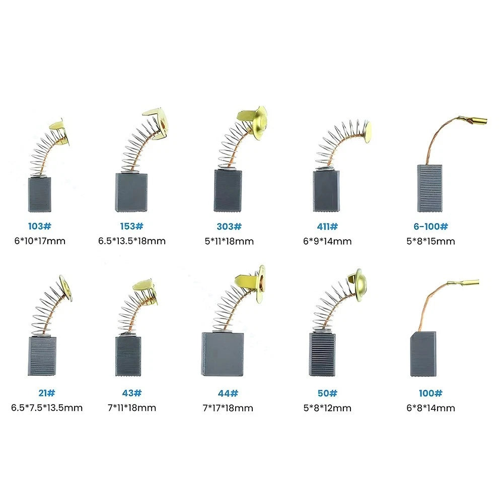 80Pcs Electric Motor Carbon Brushes for Power Tools (Various Sizes)