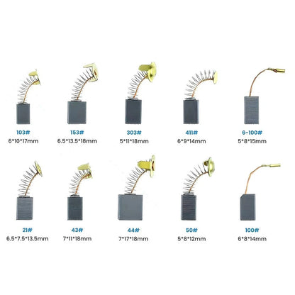 80Pcs Electric Motor Carbon Brushes for Power Tools (Various Sizes)