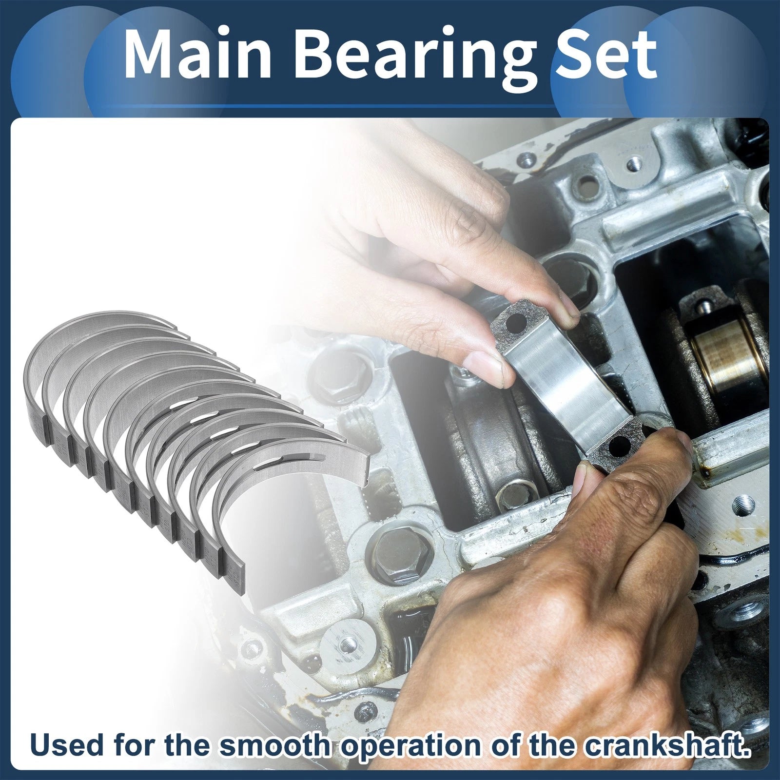 Main Bearing Set Heavy Duty for Mercedes-Benz E-Class (2004–2015) 10 Pieces