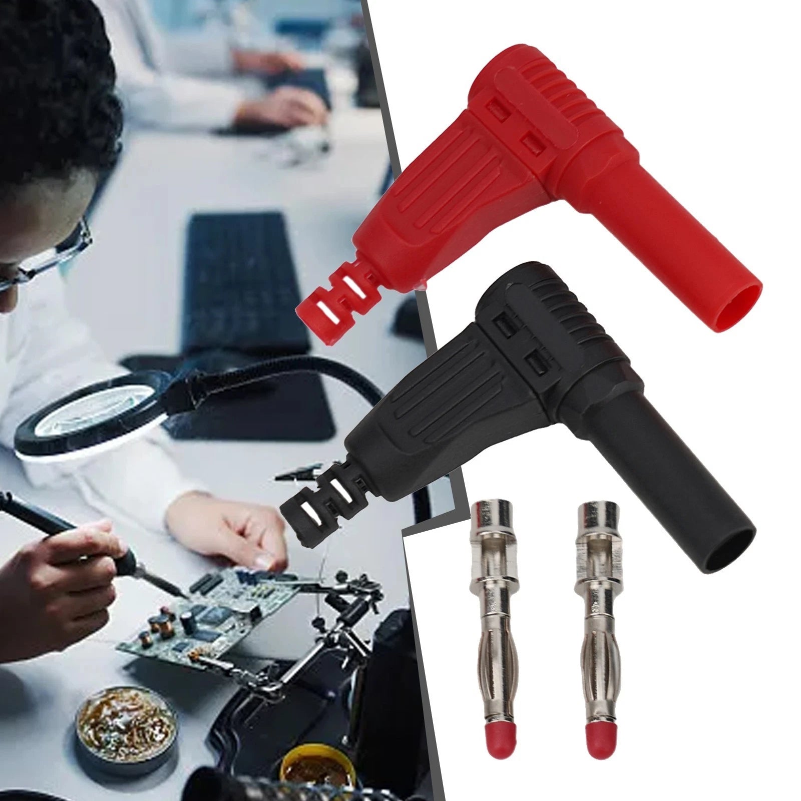 4mm Male Right Angle Insulated Wire Connector for DIY Projects