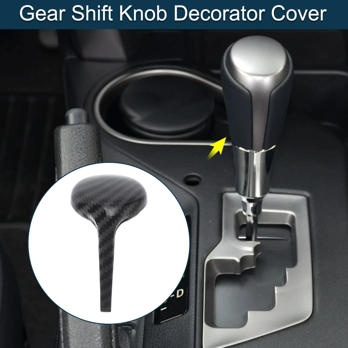 Gear Shift Knob Decor Cover for Toyota RAV4 Corolla Vios (2014–2018) Black