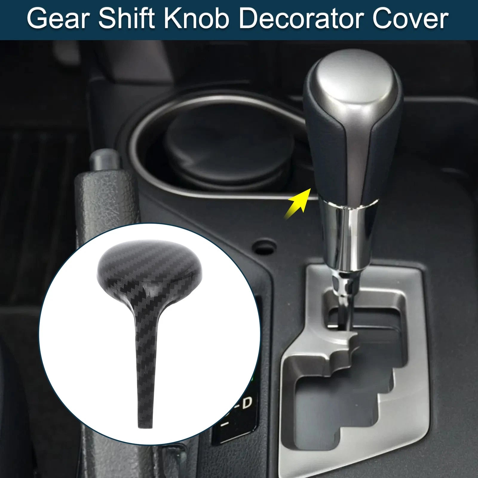 Gear Shift Knob Decor Cover for Toyota RAV4 Corolla Vios (2014–2018) Black