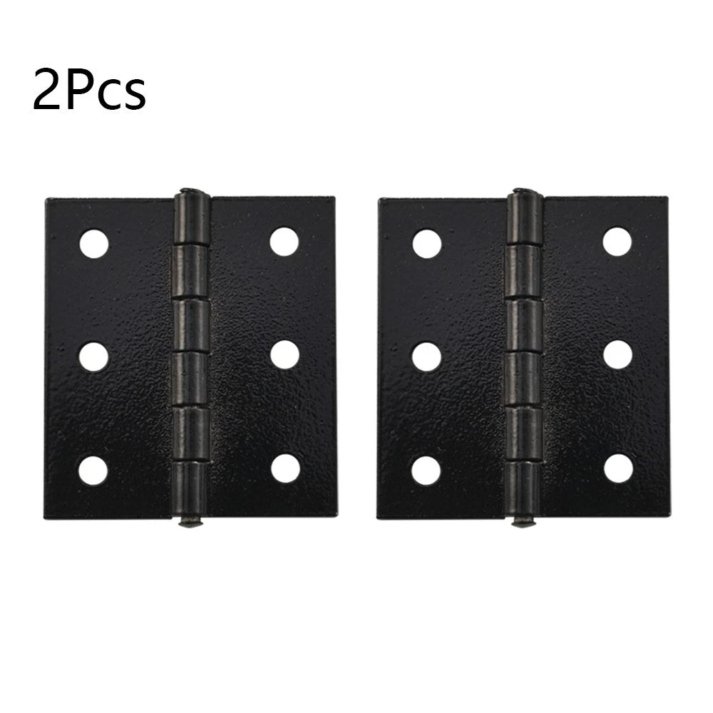 2Pcs Black Cabinet Hinge for Wooden Box Toolbox (51mm x 46mm)
