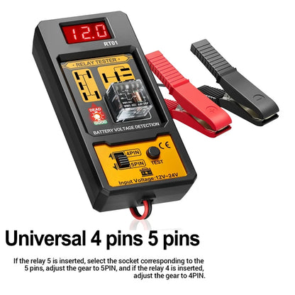 Automotive Relay Tester with LED Indicator for Car Battery Diagnostics