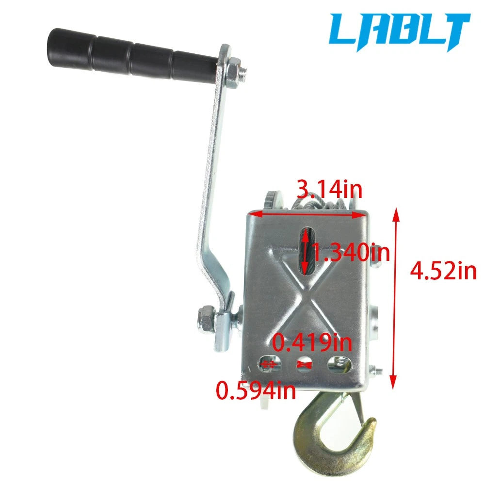 800lbs Heavy Duty Hand Crank Winch for LABLT