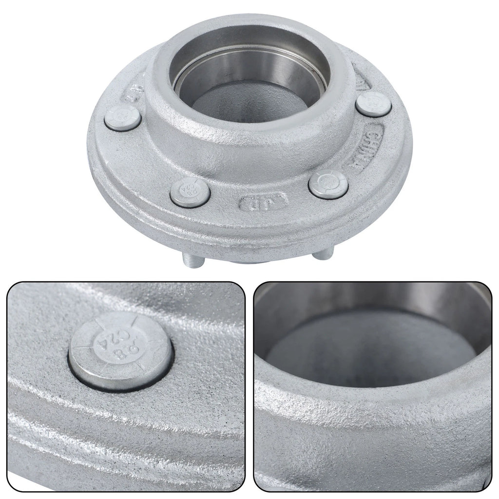 6 on 5.5" Galvanized Trailer Hub Kit for 5200-6000lbs Spindle w/ Bearings