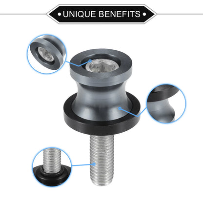 Swingarm Spools 10mm Front Pair for Motorbike M10x1.5 Aluminum Alloy (10mm)