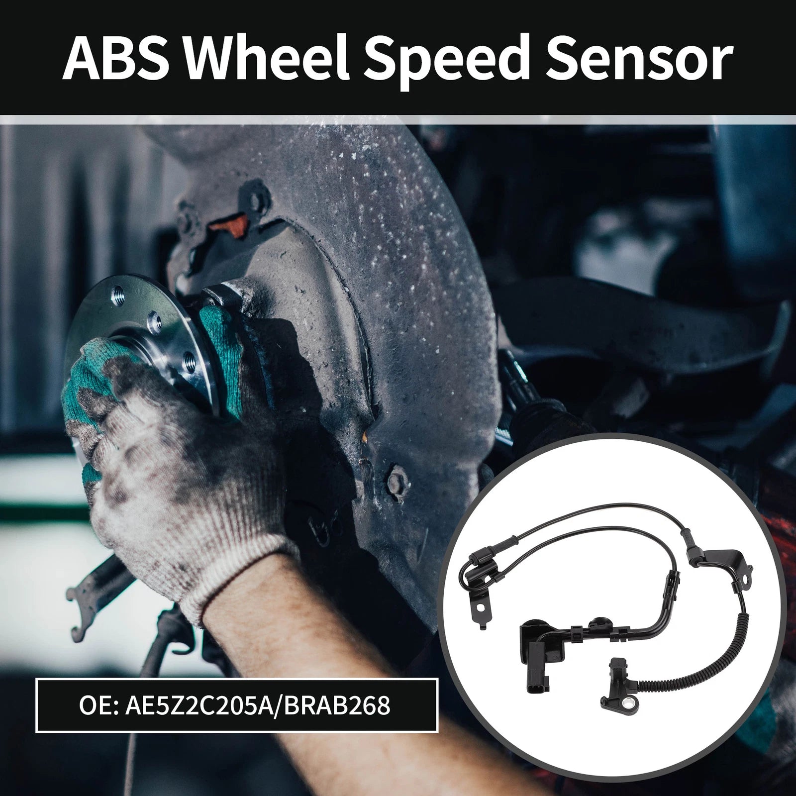 ABS Sensor No.AE5Z2C205A for Ford Fusion (2007–2011) Front Left Driver Side