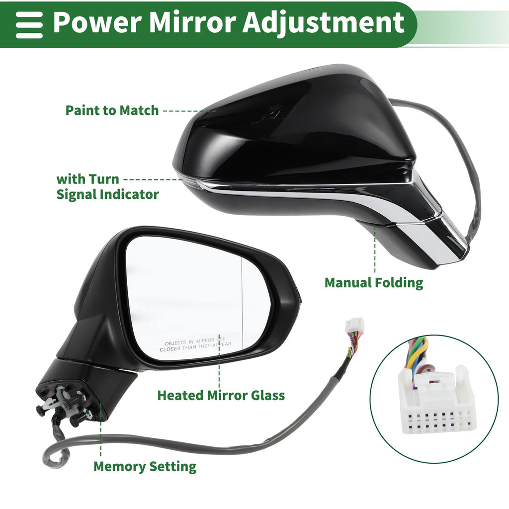 Right Side Door Mirror Replacement for Lexus NX200t (2015–2017) Manual Folding