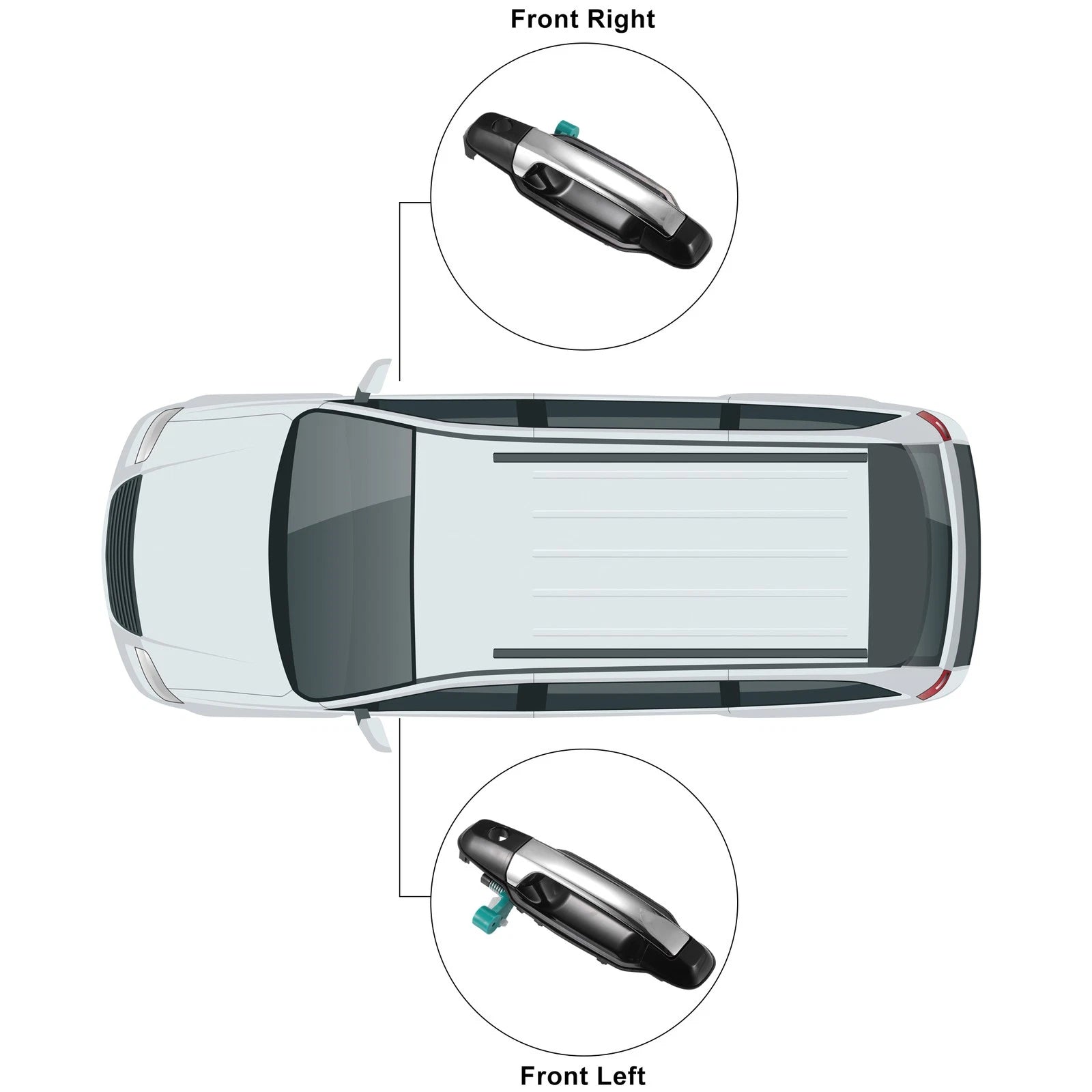 1 Pair Outside Door Handle for Kia Sorento (2003–2006)