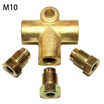 3 Way Copper Brake Pipe Unions 10mm X 1mm for Automotive Applications