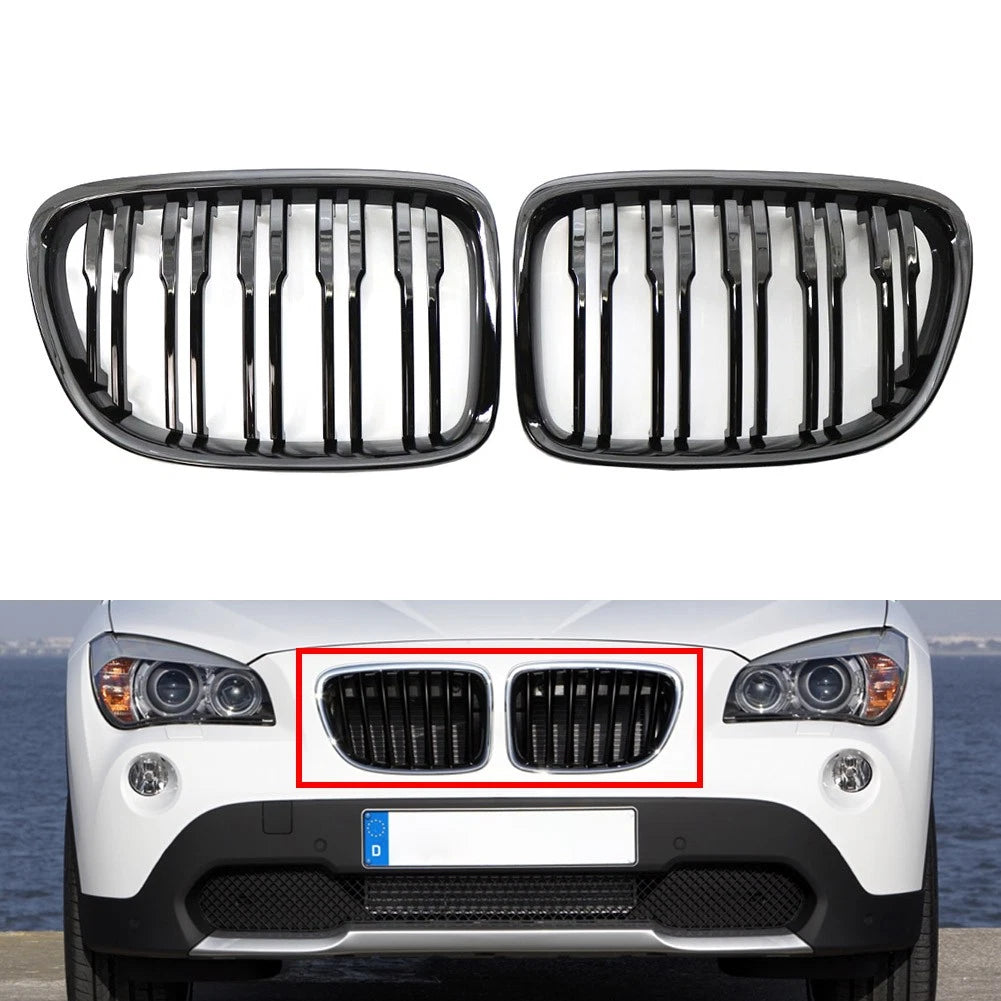 Glossy Black Front Bumper Kidney Grille for BMW X1 E84 (2009–2015)