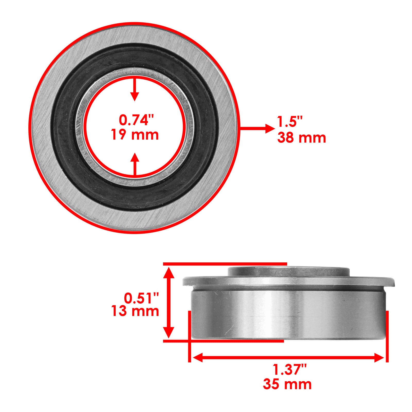 Front Wheel Bearings Replacement for Snapper 7058943YP 7058943 (2000–2000)