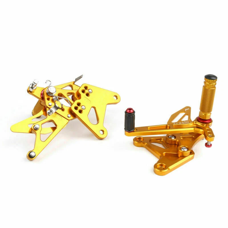 Rearsets Footpegs Pedals for Kawasaki ZX636C ZX-6R Ninja (2005–2006) Gold T9