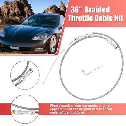 36 Inch Braided Throttle Cable Kit for Chevrolet LS Swap (1997–2007)