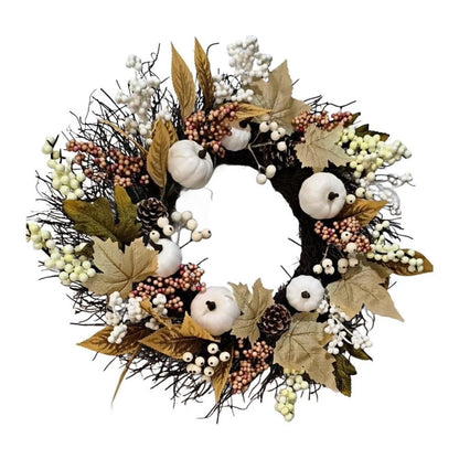 24 Inch Wreath with Sunflowers and Maple Leaves for Fall Decoration