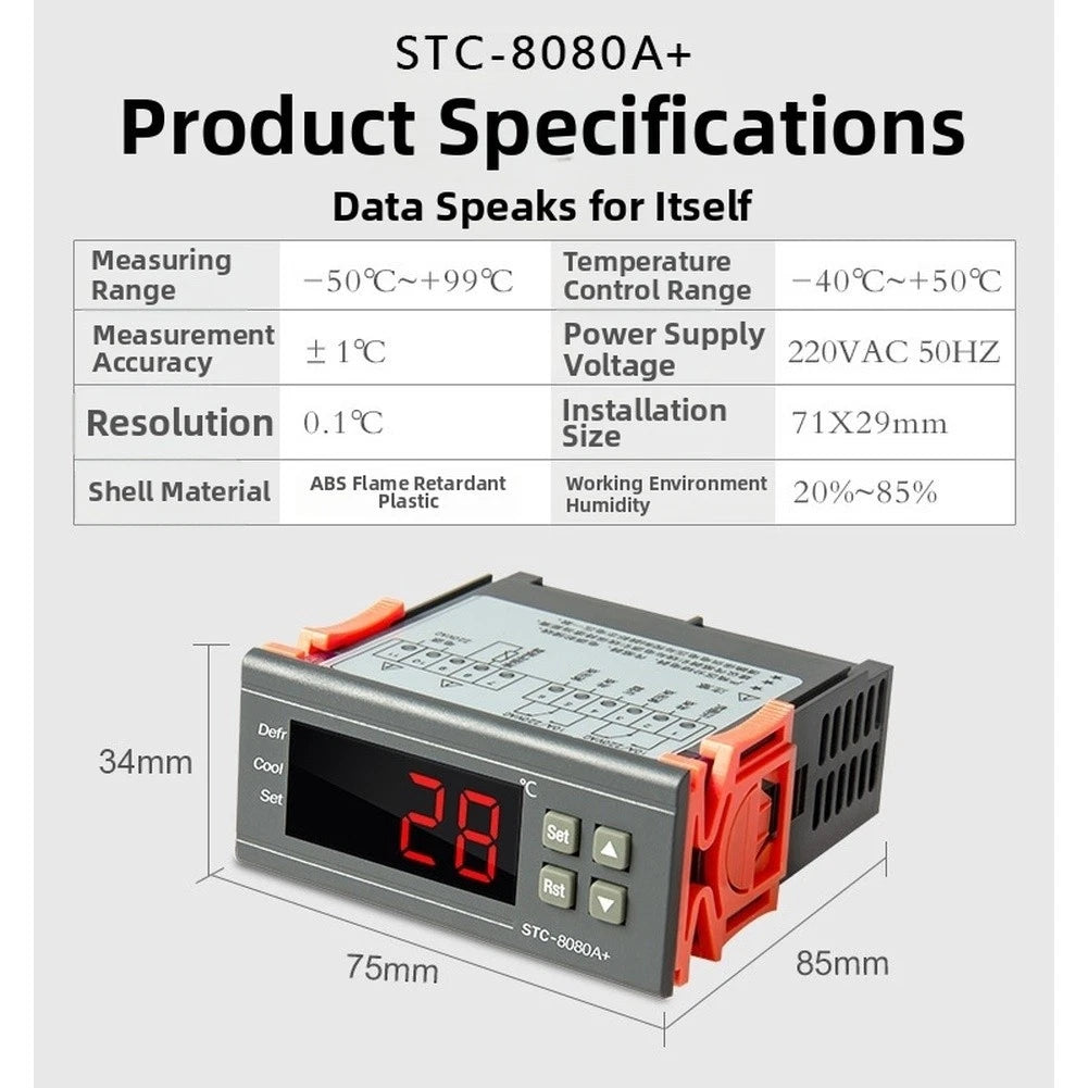 Digital Thermostat for Cold Storage (-50 to +99°C)