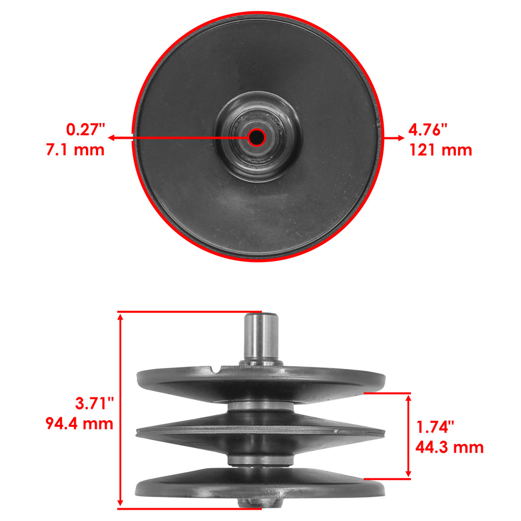 Drive Pulley and Belt Replacement for White Outdoor LT942 LT946 (2–Set)