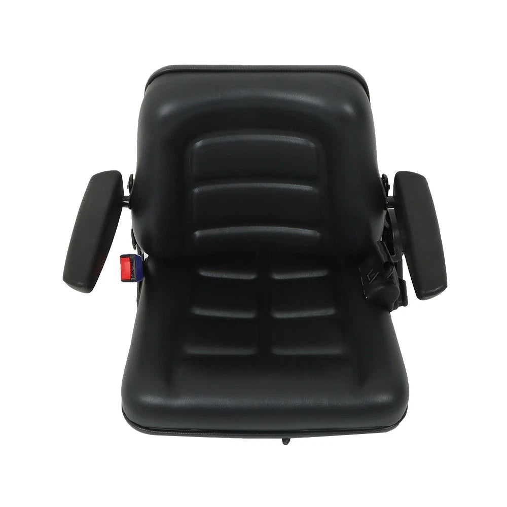 Adjustable Seat with Seatbelt & Armrest for Universal Tractor Forklift
